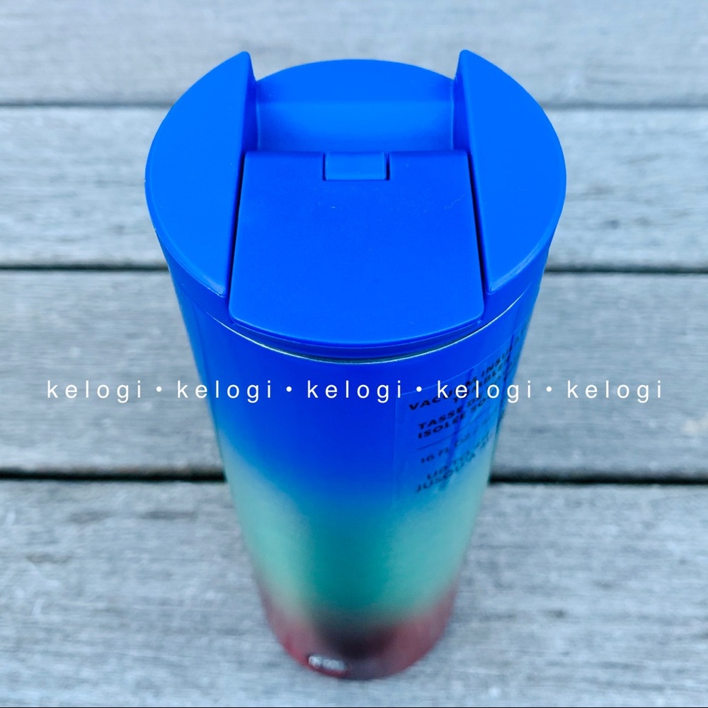 💙LAST🧡Starbucks Blue Aqua Copper Ombre Tumbler - Picture 5 of 8
